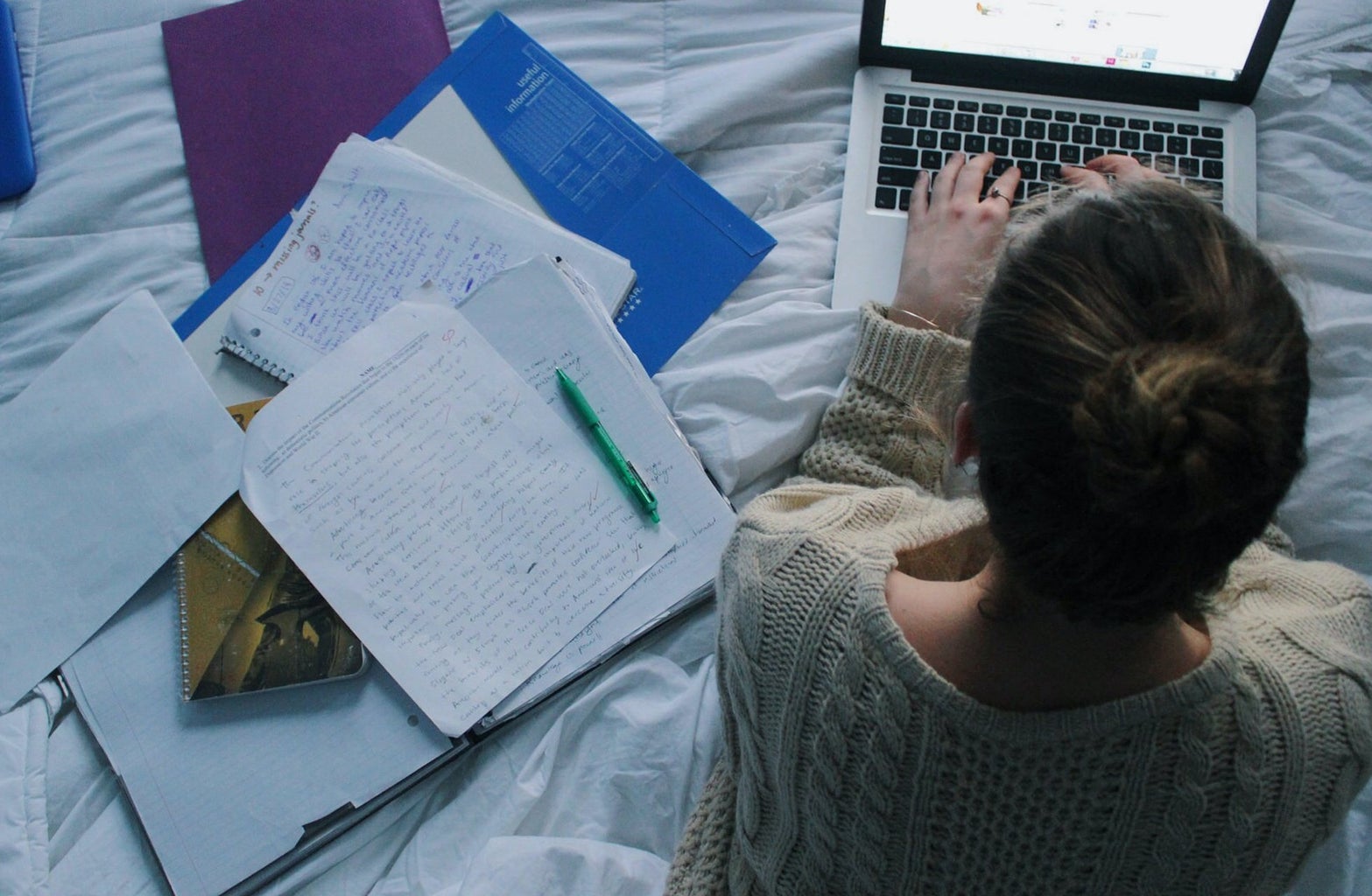 Anna Schultz-Girl On Computer With Notebooks