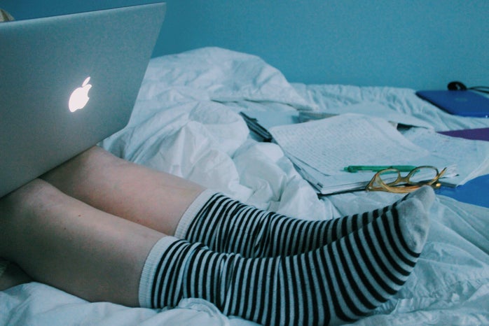 Anna Schultz-Socks And Laptop In Bed