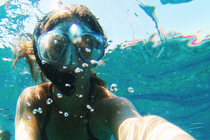 Meredith Kress underwater snorkel selfie?width=698&height=466&fit=crop&auto=webp
