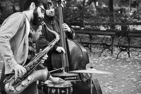 Street Performers In The Park B&W 4