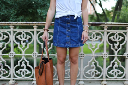 The Laladenim Skirt Leather Bag