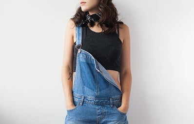 Kristen Bryant-Urban Outfitters Inspired Overalls Sports Bra Crop Top Lala Girls 2