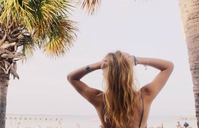 Anna Schultz-Girl With Hands In Hair On Beach Inspirational