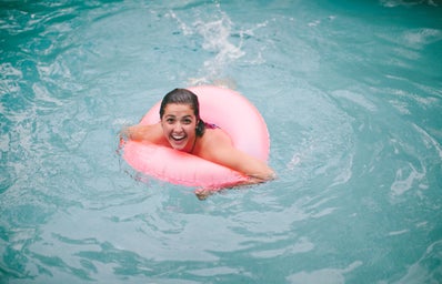 Molly Peach-Girl With Float In Pool