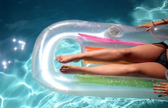 Meredith Kress-Summer Girl Legs Swimming Pool