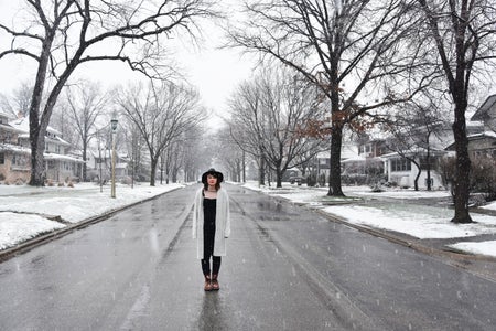Girl In The Road Winter