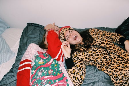 Anna Schultz-Girls Laughing In Holiday Pajamas