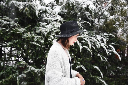 Girl With Snow In Trees 1
