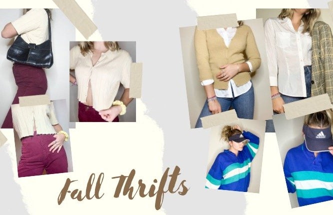 photo collage of fall outfits