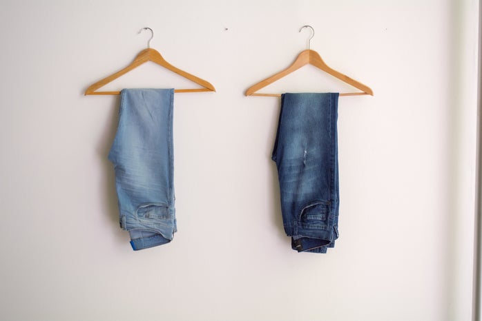 Two Hanged Blue Stonewash And Blue Jeans