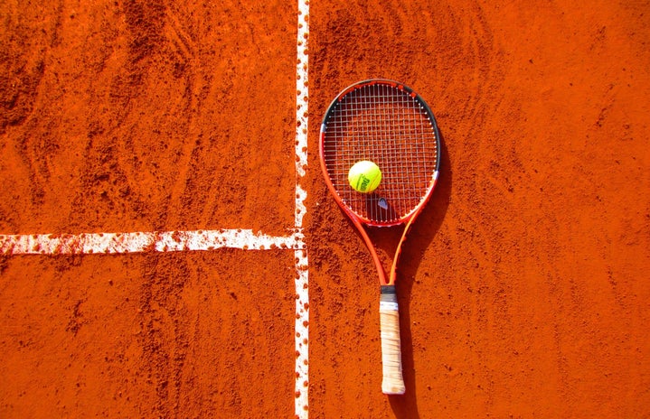 tennis ball on tennis racket