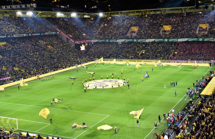full stadium at a German football game
