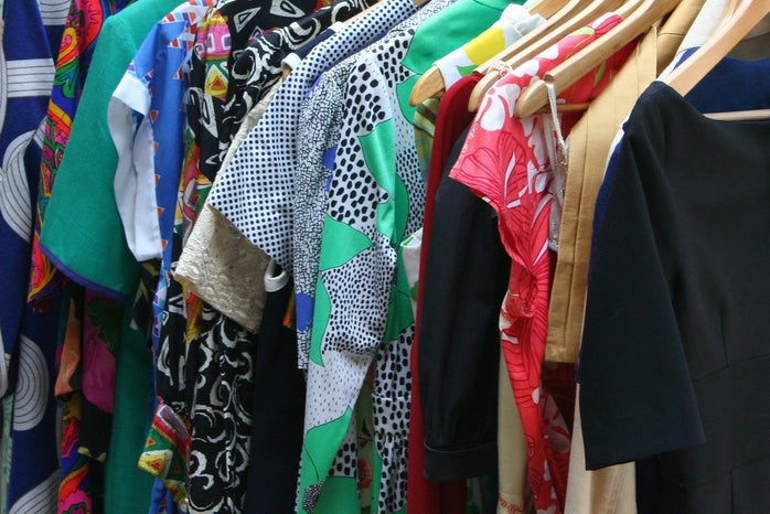 The image is a rack of clothing