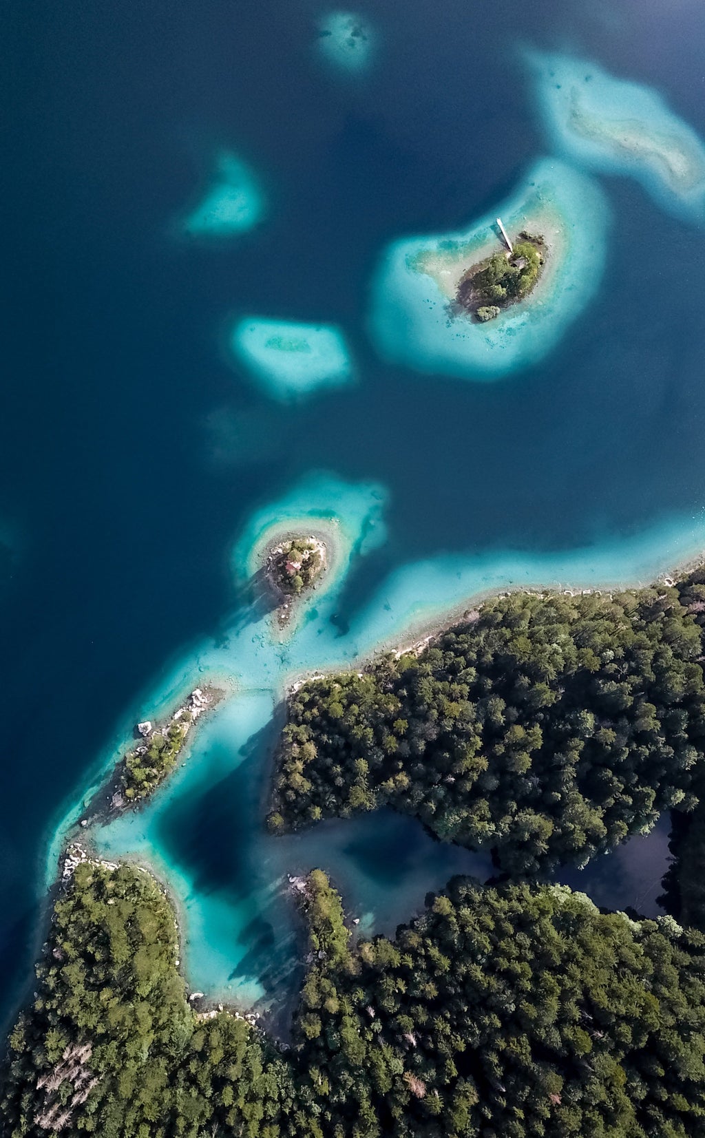 birds eye view of island
