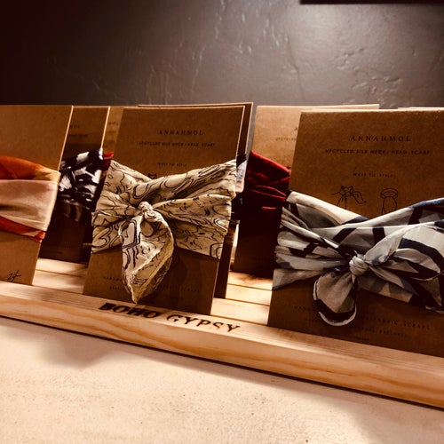 Annahmal hair scarves from boutique in Iowa City
