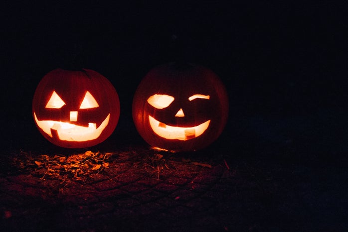 Two jack-o-lanterns