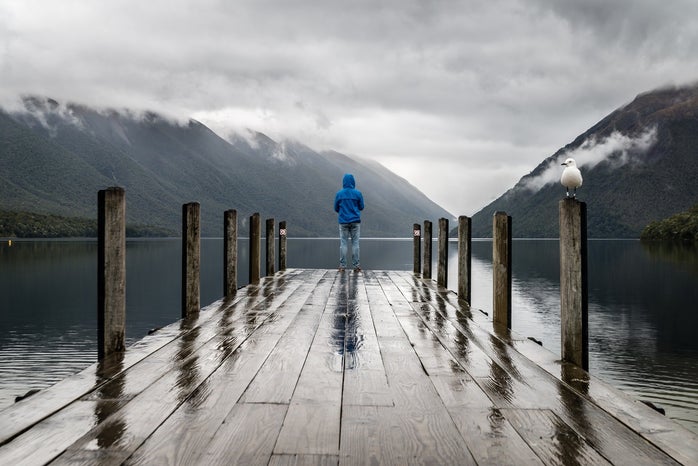 Person Alone on a dock