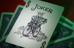 White card with Joker labeling