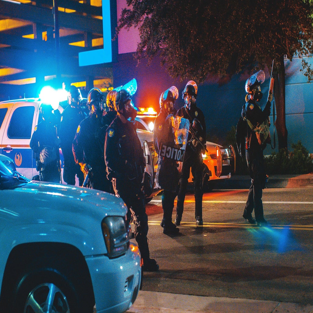 police arrive at a Donald Trump protest in Phoenix