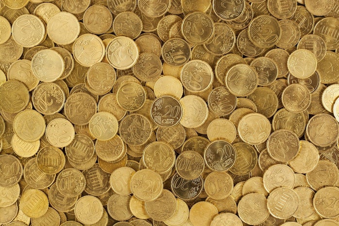 pile of euro coins
