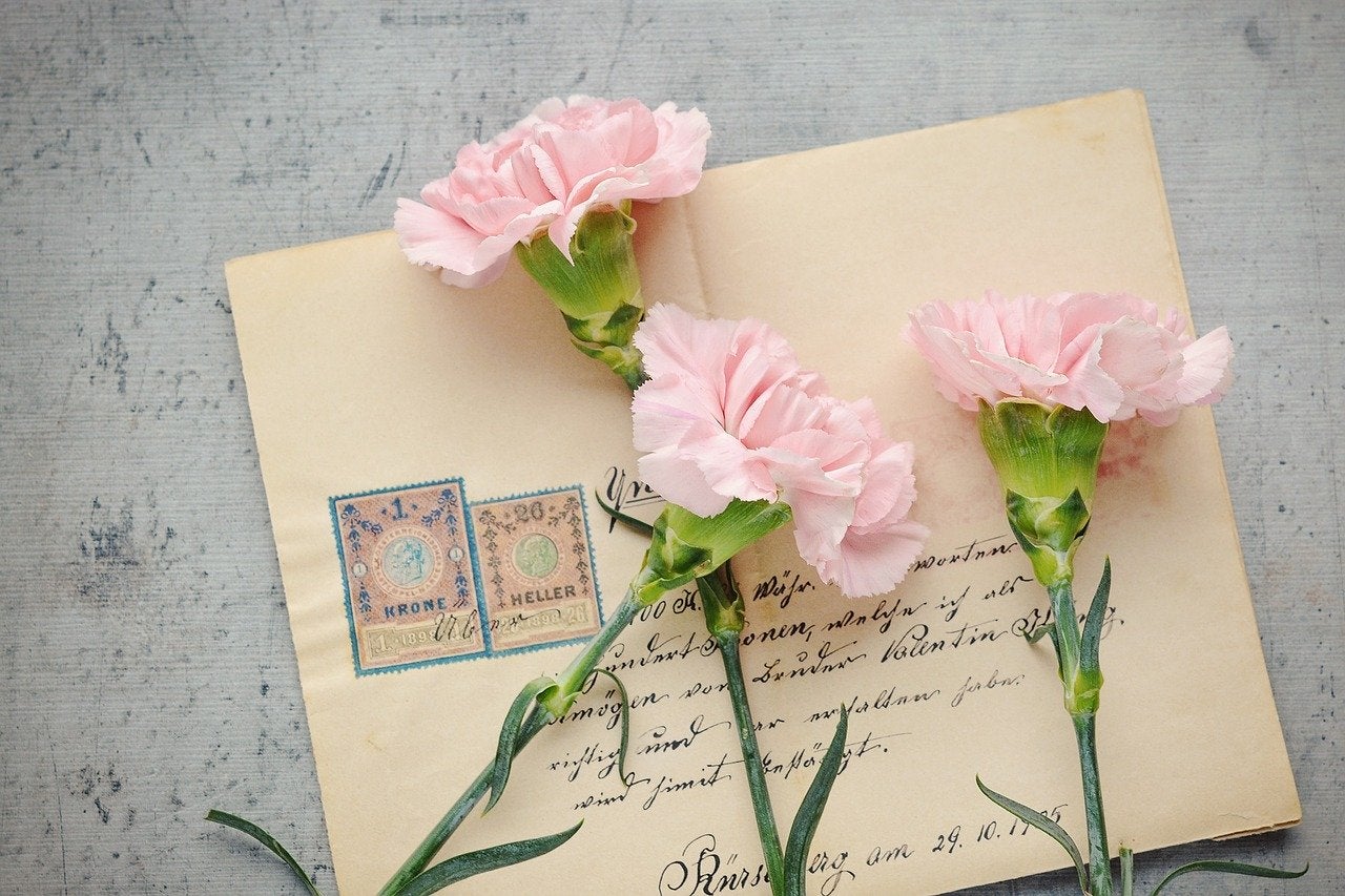 Love letter with flowers