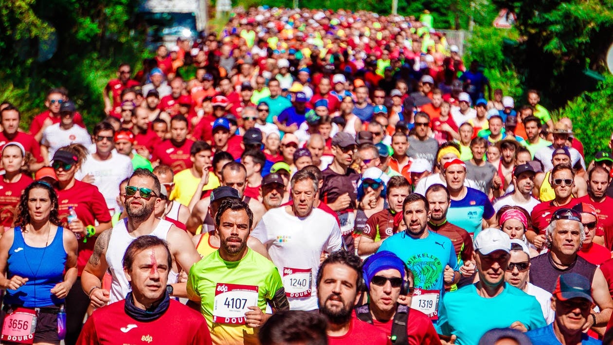 Crowd of Male and Female Runners