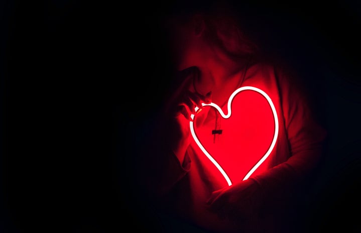 dark LED red heart