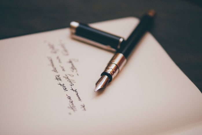fountain pen on a letter