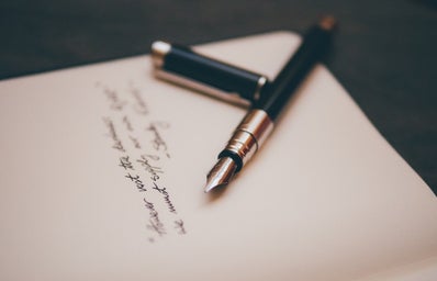 fountain pen on a letter