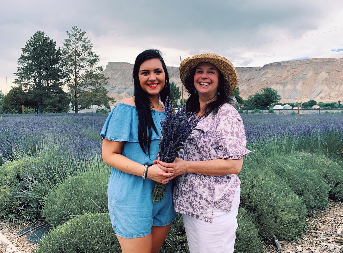 My mother and I at the lavender festival in Palisade, Colorado.