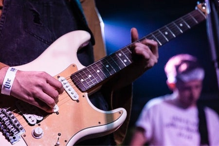 Close-up of electric guitar
