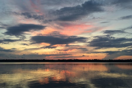 sunset over lake