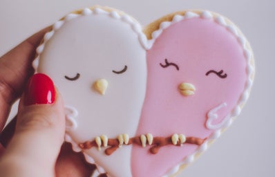 heart shapped cookies, kinda looks like a bird