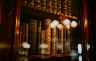 Law books on bookshelf