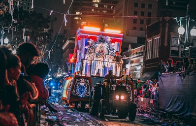 A float going through New Orleans