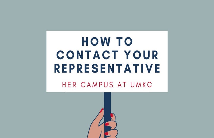 Hero image of woman holding sign that states \"How to Contact Your Representative\"
