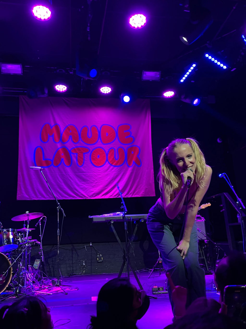 Maude Latour performing at her concert