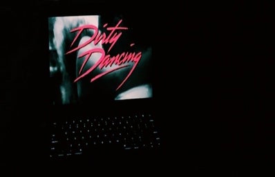 Computer Screen with the title Dirty Dancing in pink