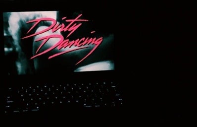 Computer Screen with the title Dirty Dancing in pink