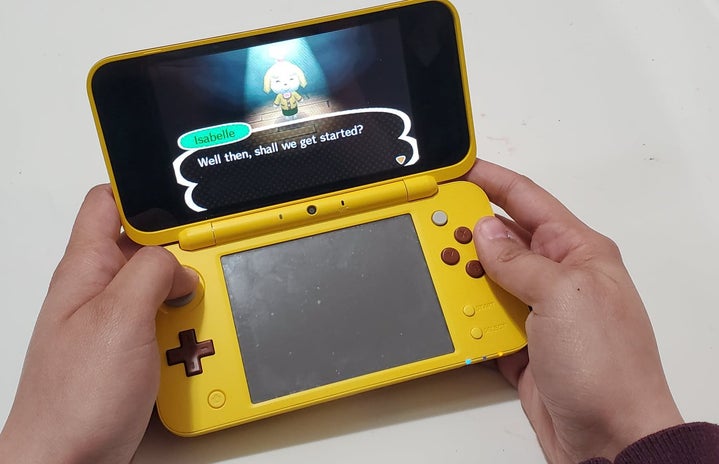 Animal Crossing being played on 3ds