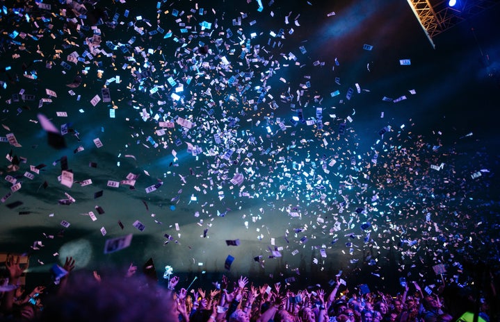 Concert with confetti