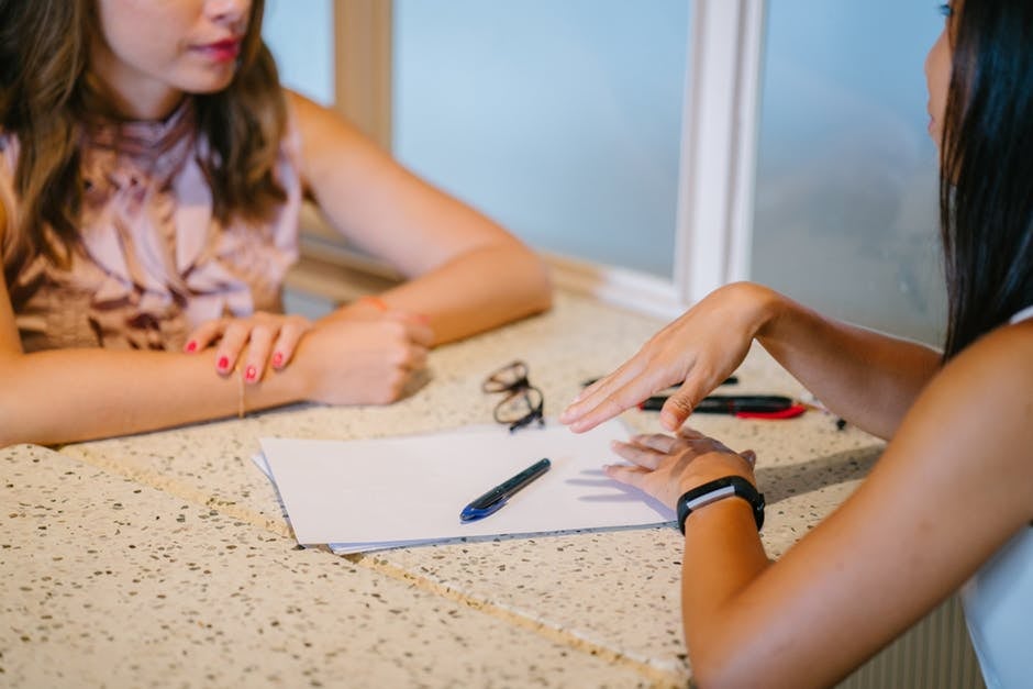 women during interview