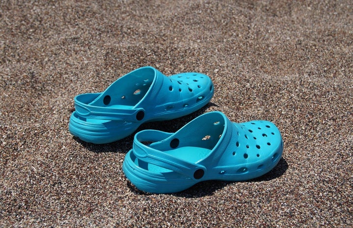 crocs on the beach