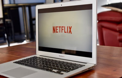 Netflix logo on laptop
