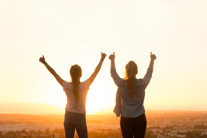 Girls in the sunset