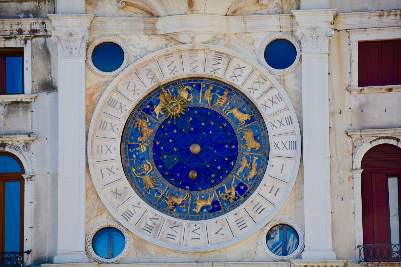 Zodiac signs on building