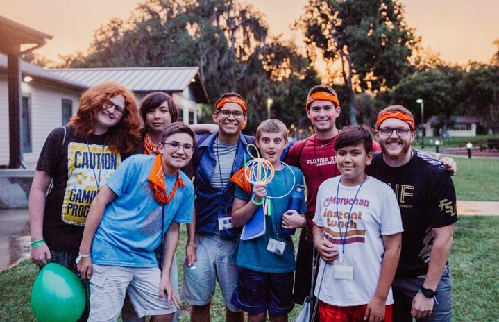 Group of Kids and counselor at Camp Kesem