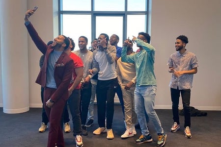 Emmanuel students at David Horne's workshop Marathon Man'tality