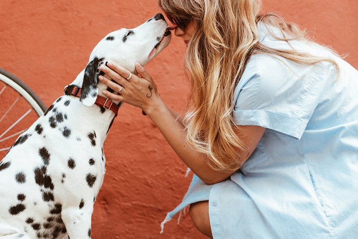 woman with dog