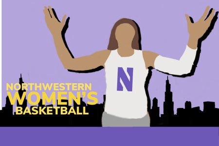 A graphic illustration of the Northwestern Women's Basketball team
